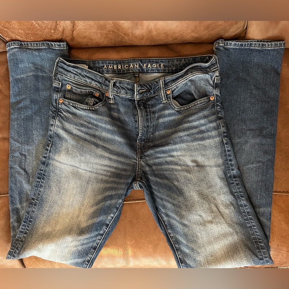 TALL American Eagle slim straight flex jeans 32 x 36 #1011